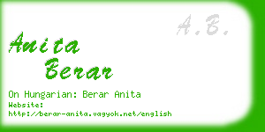 anita berar business card